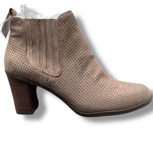 NIB Dr. Scholl's Launch Putty Ankle Booties Suede Heeled Boots Comfort Sz 11 M